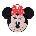 Japan Disney Store Fluffy Plush Mini Pouch with Carabiner - Minnie : Face - 1