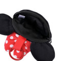 Japan Disney Store Fluffy Plush Mini Pouch with Carabiner - Minnie : Face - 3