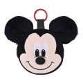 Japan Disney Store Fluffy Plush Mini Pouch with Carabiner - Mickey : Face - 1