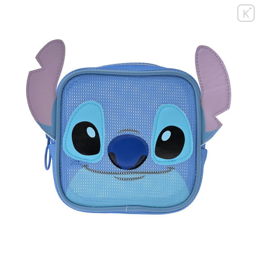 Japan Disney Store Mesh Cosmetic Pouch - Stitch : Face - 1