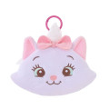 Japan Disney Store Fluffy Plush Mini Pouch with Carabiner - Marie : Face - 1