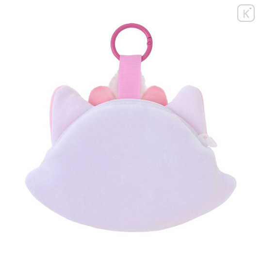 Japan Disney Store Fluffy Plush Mini Pouch with Carabiner - Marie : Face - 2