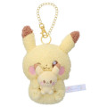 Japan Pokemon Plush Mascot Bag Charm - Pikachu : Pokepeace Holding Mini Me Doll - 1