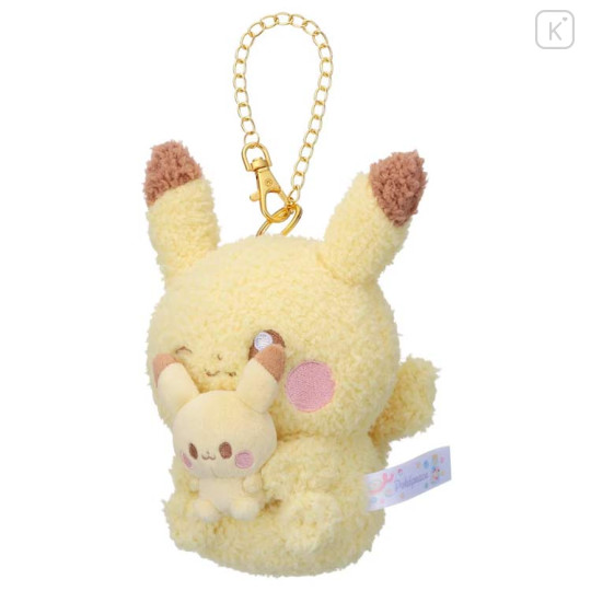 Japan Pokemon Plush Mascot Bag Charm - Pikachu : Pokepeace Holding Mini Me Doll - 2