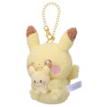 Japan Pokemon Plush Mascot Bag Charm - Pikachu : Pokepeace Holding Mini Me Doll - 2