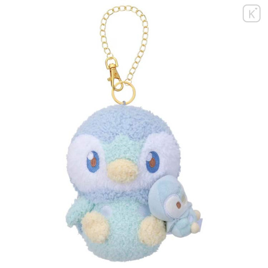 Japan Pokemon Plush Mascot Bag Charm - Piplup : Pokepeace Holding Mini Me Doll - 1