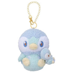 Japan Pokemon Plush Mascot Bag Charm - Piplup : Pokepeace Holding Mini Me Doll