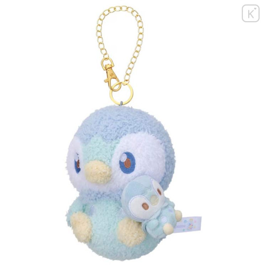 Japan Pokemon Plush Mascot Bag Charm - Piplup : Pokepeace Holding Mini Me Doll - 2