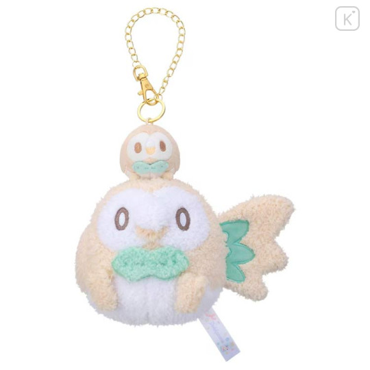 Japan Pokemon Plush Mascot Bag Charm - Rowlet : Pokepeace Holding Mini Me Doll - 1