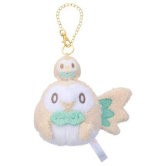 Japan Pokemon Plush Mascot Bag Charm - Rowlet : Pokepeace Holding Mini Me Doll