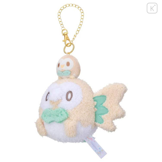 Japan Pokemon Plush Mascot Bag Charm - Rowlet : Pokepeace Holding Mini Me Doll - 2