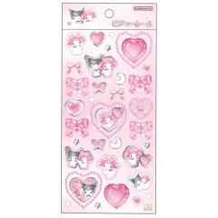 Japan Sanrio Jewel Sticker - Kuromi & My Melody : Pink