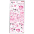 Japan Sanrio Jewel Sticker - Kuromi & My Melody : Pink - 1