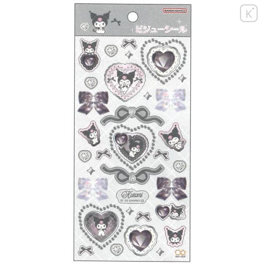 Japan Sanrio Jewel Sticker - Kuromi : Black - 1