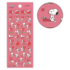 Japan Peanuts Hallmark Gold Sticker - Snoopy & Woodstock : Letter Design