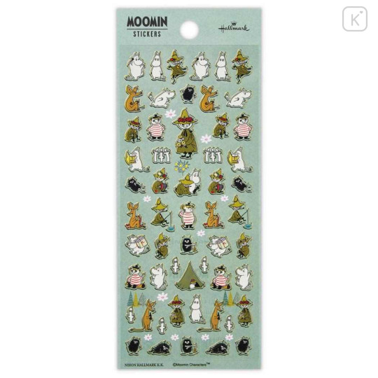 Japan Moomin Hallmark Gold Sticker - Moomintroll : Green - 1