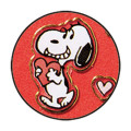 Japan Peanuts Hallmark Gold Sticker - Snoopy & Woodstock : Hearts - 3