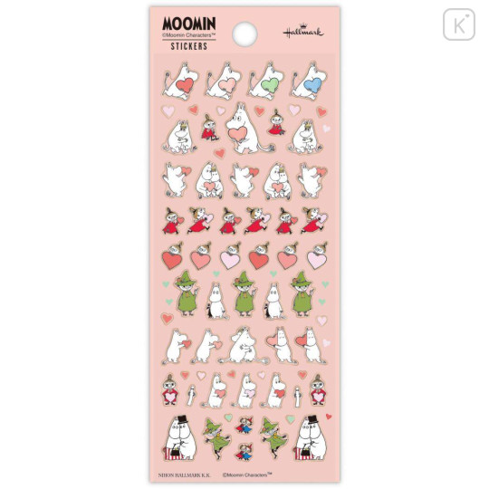 Japan Moomin Hallmark Gold Sticker - Moomintroll : Heart - 2