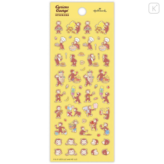 Japan Curious George Hallmark Gold Sticker - Food - 2