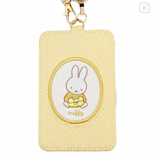 Japan Miffy Pass Case Card Holder & Reel - Spring Yellow - 2