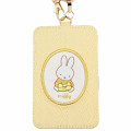 Japan Miffy Pass Case Card Holder & Reel - Spring Knit Yellow - 2