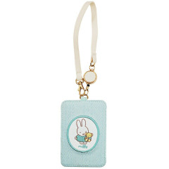 Japan Miffy Pass Case Card Holder & Reel - Spring Knit Bear