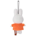 Japan Miffy Beans Collection Plush Keychain - Orange Dress - 4