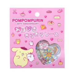 Japan Sanrio Glittery Glass Stickers - Pompompurin : 30th Anniversary A