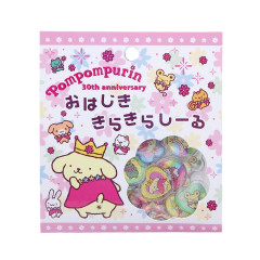 Japan Sanrio Glittery Glass Stickers - Pompompurin : 30th Anniversary B