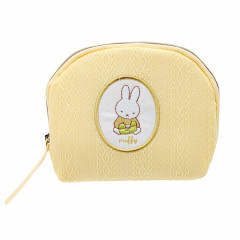 Japan Miffy Round Cosmetic Pouch - Spring Knit Yellow