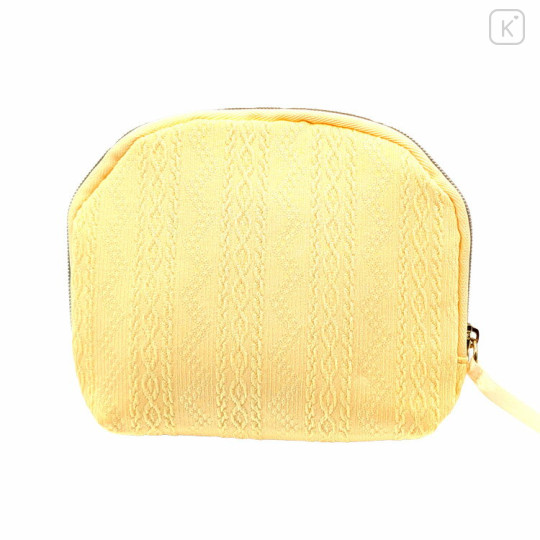 Japan Miffy Round Cosmetic Pouch - Spring Knit Yellow - 2