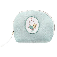 Japan Miffy Round Cosmetic Pouch - Spring Knit Bear