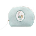 Japan Miffy Round Cosmetic Pouch - Spring Knit Bear - 1
