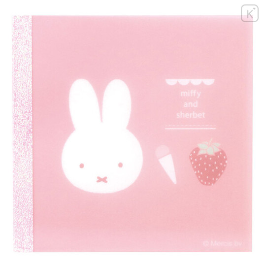 Japan Miffy Translucent Square Memo Pad - Sherbet Strawberry Pink - 1