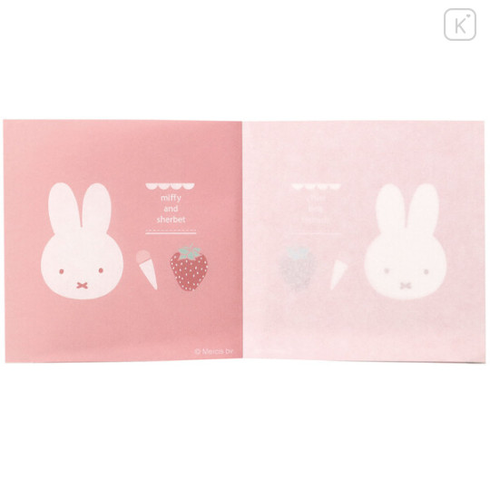 Japan Miffy Translucent Square Memo Pad - Sherbet Strawberry Pink - 2
