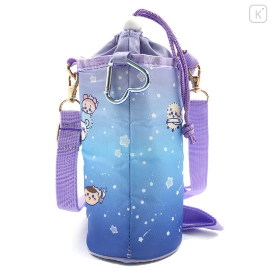 Japan Chiikawa Insulated Cooler Plastic Bottle Holder with Shoulder Strap - Chiikawa & Hachiware & Usagi : Starry Sky - 2