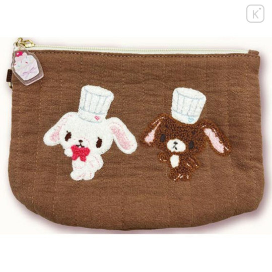Japan Sanrio Round Bottom Pouch - Sugarbunnies : Love Sweets Brown - 1