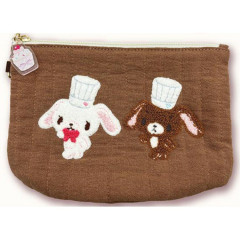 Japan Sanrio Round Bottom Pouch - Sugarbunnies : Love Sweets Brown