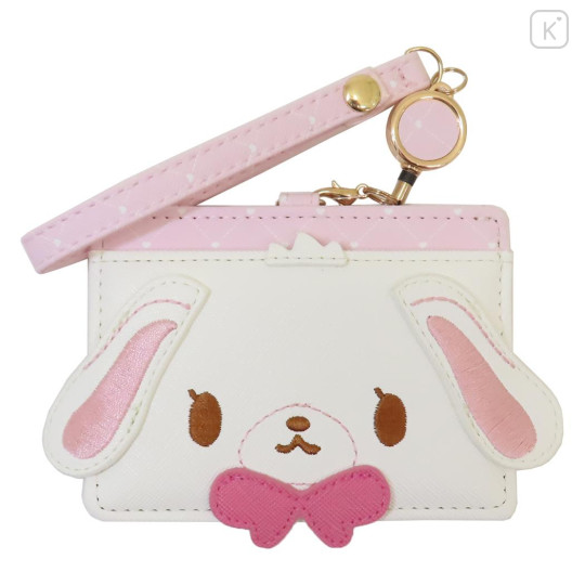 Japan Sanrio Pass Case Card Holder & Reel - Sugarbunnies : Shirousa - 1