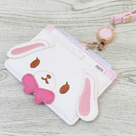 Japan Sanrio Pass Case Card Holder & Reel - Sugarbunnies : Shirousa - 3