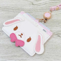 Japan Sanrio Pass Case Card Holder & Reel - Sugarbunnies : Shirousa - 3