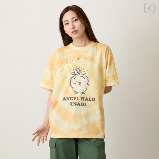 Japan Chiikawa Tie-dye T-shirt (L) - Usagi : Angel Halo Yellow - 3