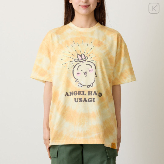 Japan Chiikawa Tie-dye T-shirt (L) - Usagi : Angel Halo Yellow - 4