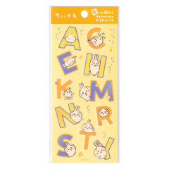 Japan Chiikawa Clear Alphabet Sticker - Usagi : Fabric Compatible