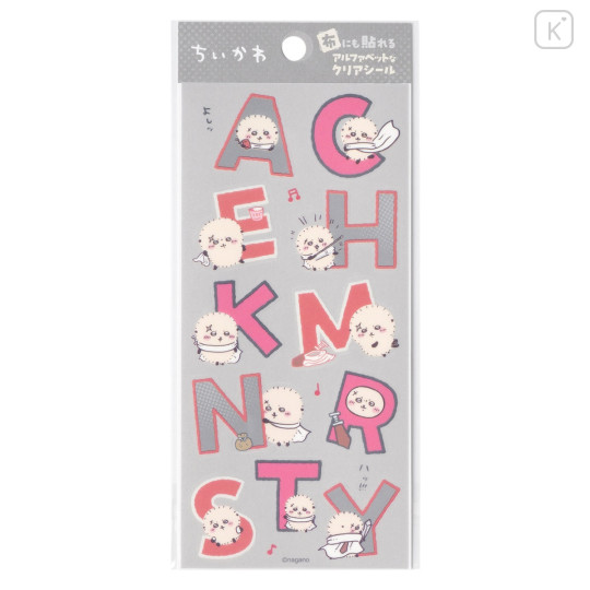 Japan Chiikawa Clear Alphabet Sticker - Rakko : Fabric Compatible - 1