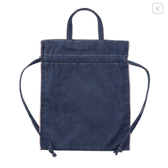 Japan Chiikawa Denim Knapsack - Furuhonya Kani-chan & Momonga : Let's Dance Indigo - 7
