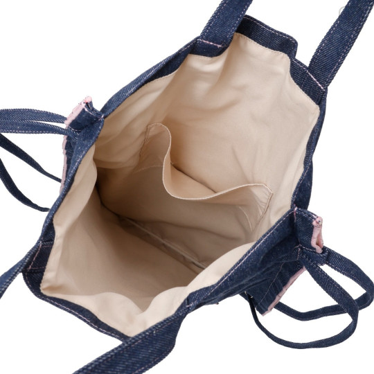 Japan Chiikawa Denim Knapsack - Furuhonya Kani-chan & Momonga : Let's Dance Indigo - 8