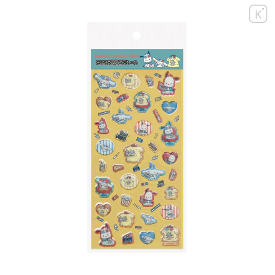 Japan Sanrio Glitter Resin Sticker - Cinnamoroll & Pochacco & Pompompurin : Retro - 1