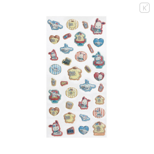 Japan Sanrio Glitter Resin Sticker - Cinnamoroll & Pochacco & Pompompurin : Retro - 2