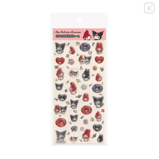 Japan Sanrio Glitter Resin Sticker - Kuromi & My Melody - 1